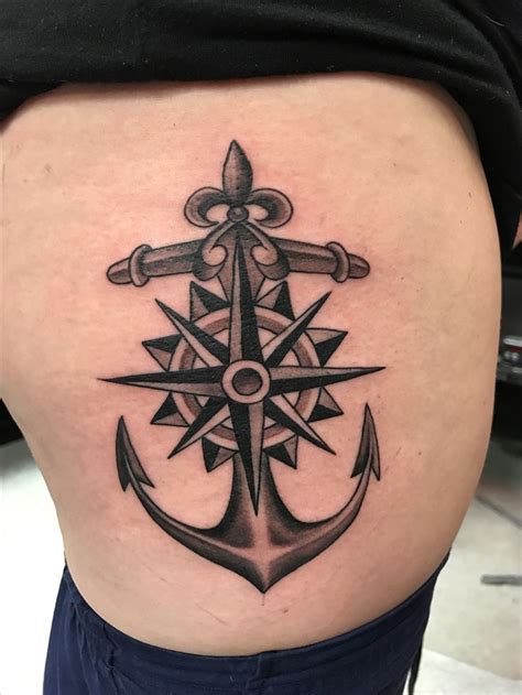 Anchor And Compass Tattoo Compass Tattoo Anchor Tattoos Compass Tattoo Design