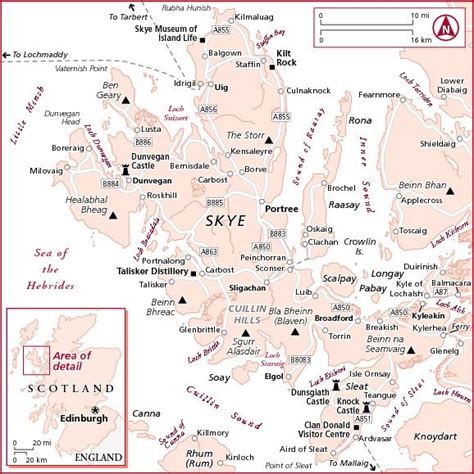 Isle Of Skye Map With Points Of Interest Isle Of Skye Map Scotland