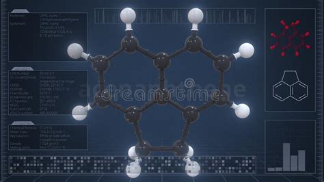 Overview Of The Molecule Of Acenaphthene On The Computer Screen 3d