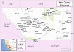 Kern County Map, California | Cities in Kern Country, Places to Visit ...