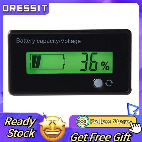 Ready Stock Green Backlit Lcd Display Battery Capacity Voltage Meter