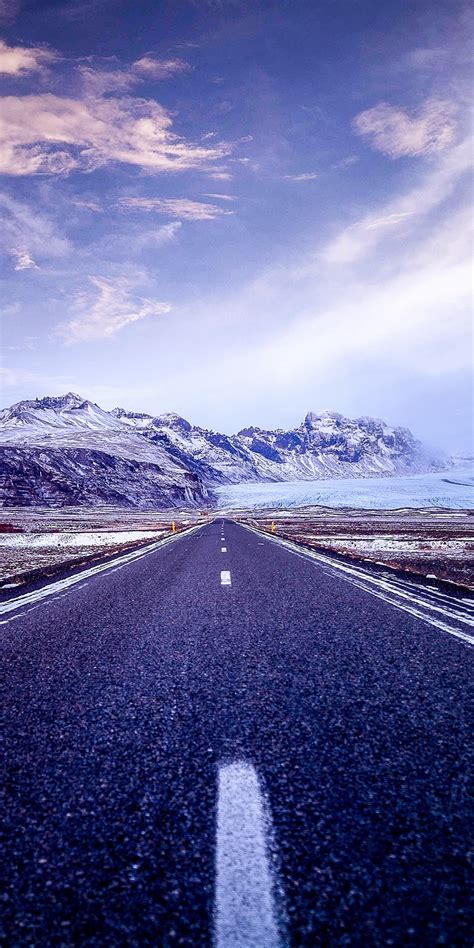 Road Wallpaper 4k Mountains Snow Covered Glacier Landscape Nature