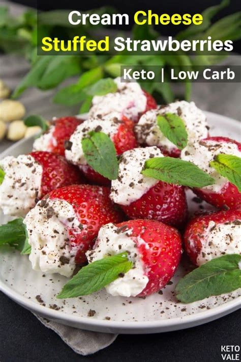 I found this low carb cream cheese pound cake recipe on fittoservegroup.com and i am so glad i stumbled upon it, it is delicious! Easy Keto Cream Cheese Stuffed Strawberries Low Carb Recipe | KetoVale