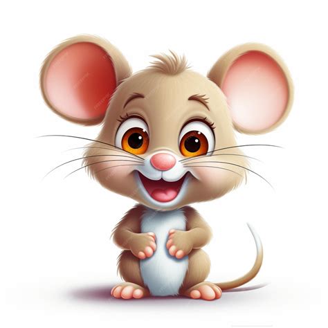Premium Ai Image Cute Little Mouse Cartoon Character On White Background