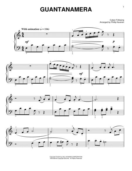 Guantanamera By Cuban Folk Song Digital Sheet Music For Easy Piano