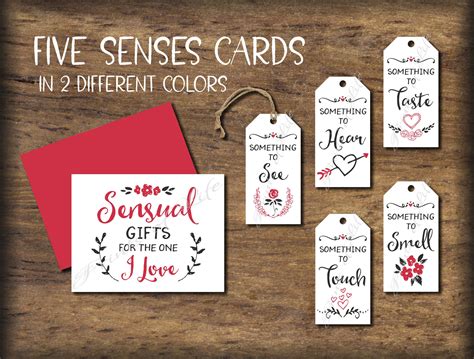 Five Senses T Tags And Card 5 Senses Instant Download Printable Diy