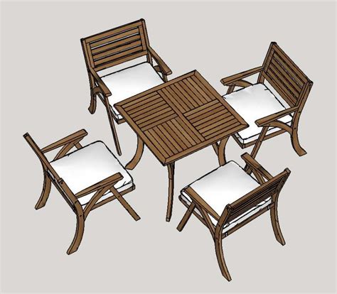 Table And Chair 3d Model Layout Sketch Up File Cadbull
