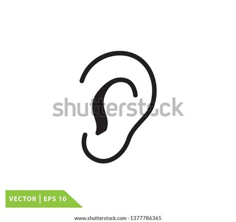 Ear Icon Vector Stock Vector Royalty Free 1377786365