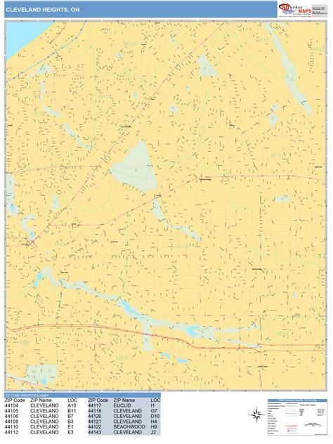 Cleveland Ohio Wall Map Basic Style By Marketmaps Map