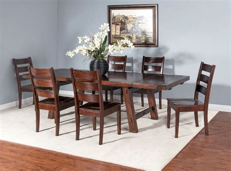 Dining room table & chair sets for sale. Vineyard Rustic Extension Dining Room Set by Sunny Designs ...