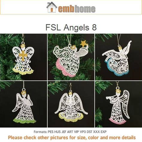 Fsl Angels Free Standing Lace Christmas Ornament Machine Embroidery