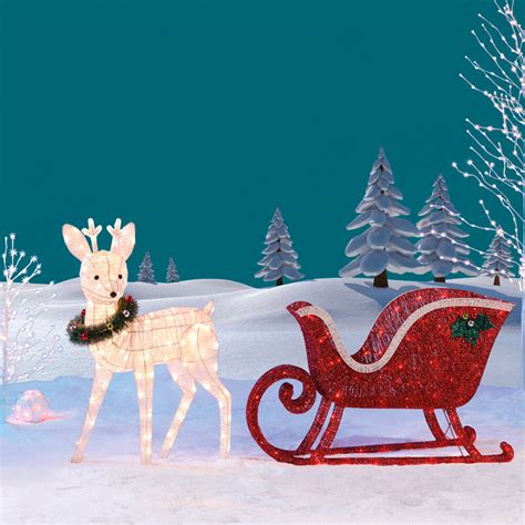 41 stunning vintage christmas decorations 22. Reindeer & Sleigh 260 LED Lights Indoor Outdoor Garden ...