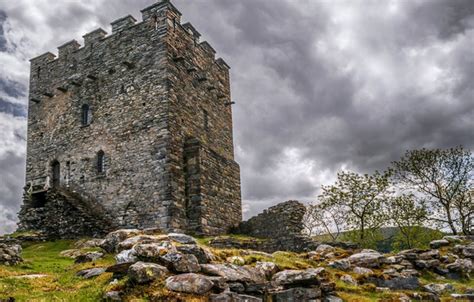 Wallpaper Stones Castle Tower Wales Dolwyddelan Images For Desktop