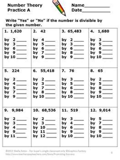 Divisibility Rules Worksheets, Division Practice, 4th Grade Math Review