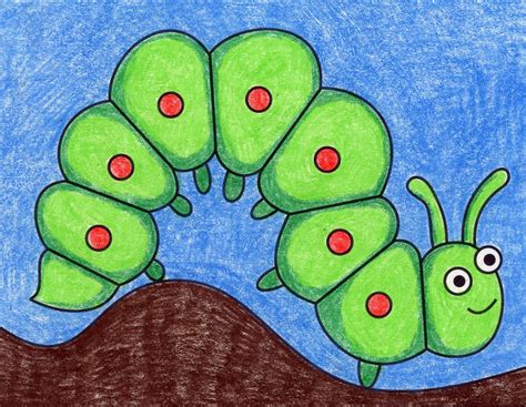 Simple Learn How To Draw A Caterpillar Tutorial Caterpillar Coloring