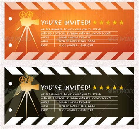 19 Movie Ticket Invitation Designs And Templates Psd Ai Id Pages