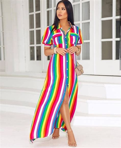 Rainbow Striped Maxi Dress In 2021 Maxi Dress Rainbow Colored