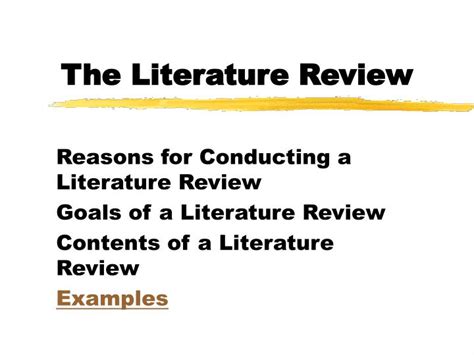 Ppt The Literature Review Powerpoint Presentation Free Download Id