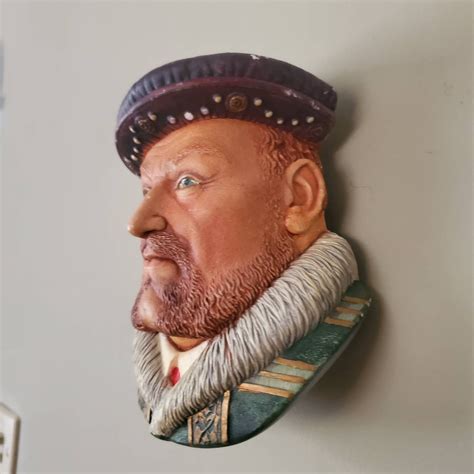 Vintage King Henry Vlll Chalkware Bust Etsy