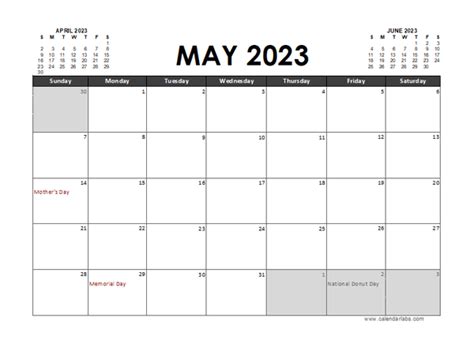May 2023 Calendar Excel Free Printable Templates