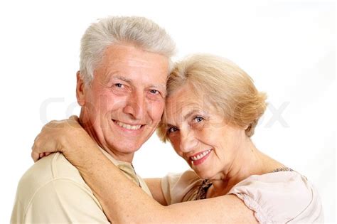 Perfect Old Couple On A White Stock Image Colourbox