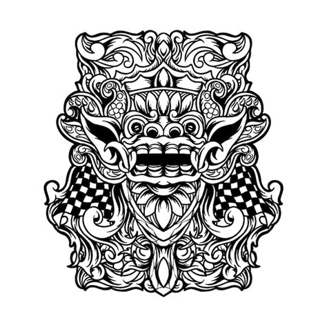 Premium Vector Barong Bali Illustration