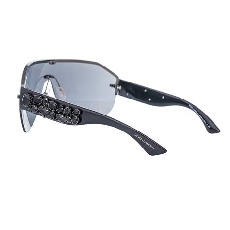 Dolce And Gabbana Oversized Crystal Mirrored Wrap Sunglasses Dg 2150 Black Fashion Rooms