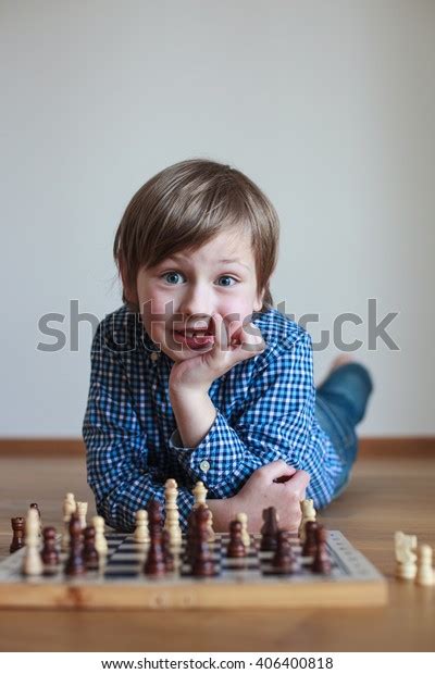 Smiling Cute Boy Playing Chess Stock Photo 406400818 Shutterstock