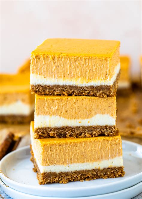 Pumpkin Cheesecake Bars Gimme Delicious