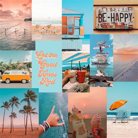 Beach Photo Wall Collage Kit Set Of 45 Digital Download Etsy In 2020