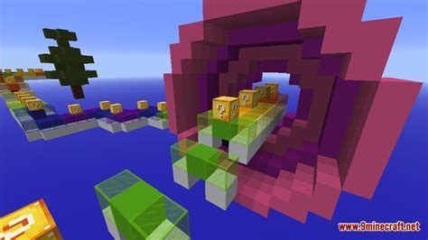 Rainbow World Lucky Block Race Map 1122 112 For Minecraft