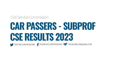 Car Passers Subprofessional March Civil Service Exam Results