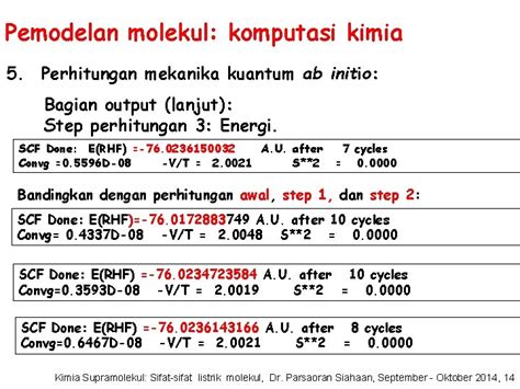 Pemodelan Molekul Komputasi Kimia Contoh Molekul Air Dengan