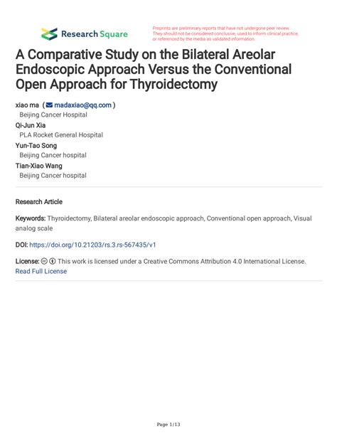 Pdf A Comparative Study On The Bilateral Areolar Endoscopic Approach