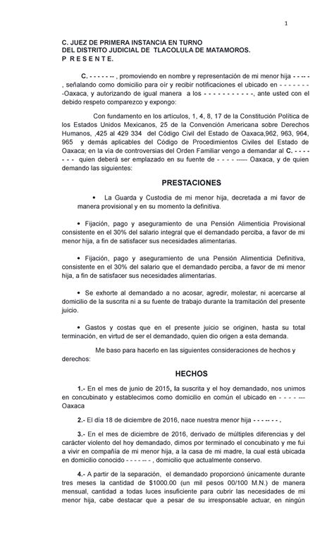 Ejemplo De Demanda Alimenticia En Mexico Vrogue