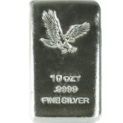 10 Oz Silver Eagle Cast Bars New 9999