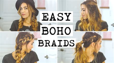 4 Easy Boho Braid Hairstyles Youtube