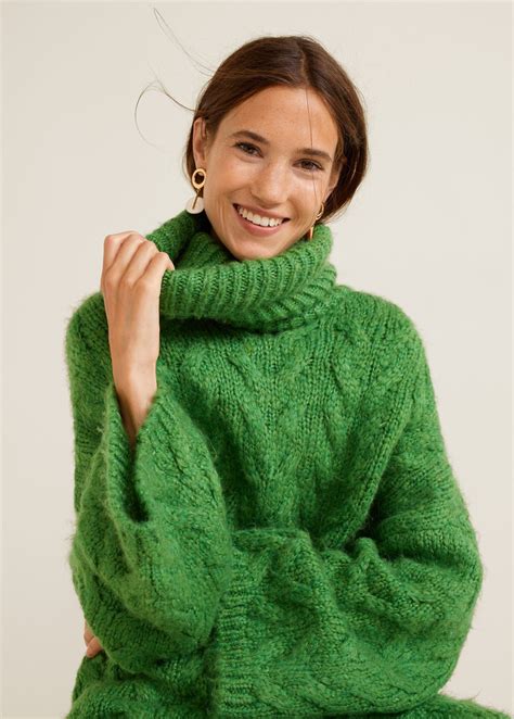 Chunky Knit Sweater Women Mango Usa Вязание плотной ткани Наряды