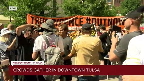 Crowds Gather In Downtown Tulsa Youtube