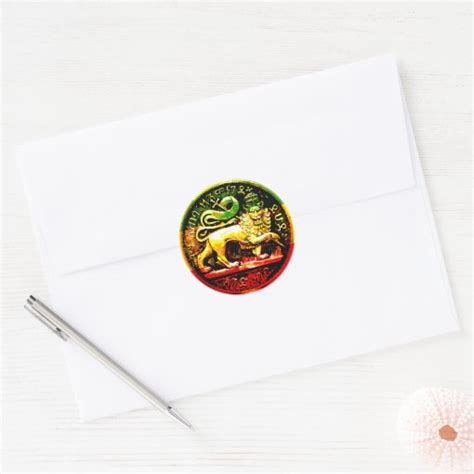 Rasta Ancient Lion Of Judah Red Gold Green Black Classic Round Sticker