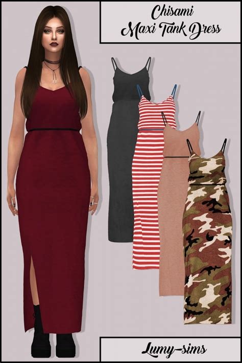 Chisami Maxi Tank Dress At Lumy Sims Sims 4 Updates