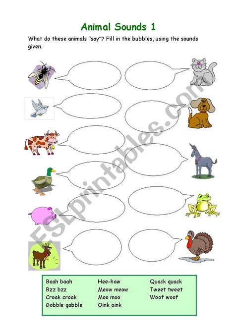 Get Animal Sounds Worksheets Grade 4 Pictures Allfunentertainment