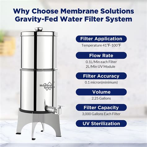 Stainless Steel Gravity Water Filter System 225galcountertop Water