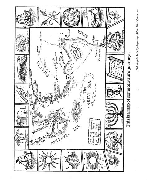 Map Of Pauls Journeys Bible Crafts Pauls Missionary Journeys