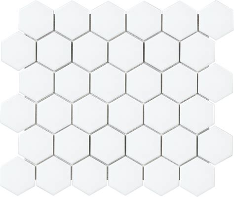 Enigma Metro Hexagon 2 Inch Matte White Porcelain Mosaic Tile 095 Sq