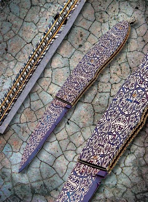 Knifemaker Antonio Fogarizzu Folder Blade Mosaic Damascus Handle