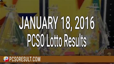This post is about swertres. PCSO Lotto Results January 18, 2016 (6/55, 6/45, 4D ...