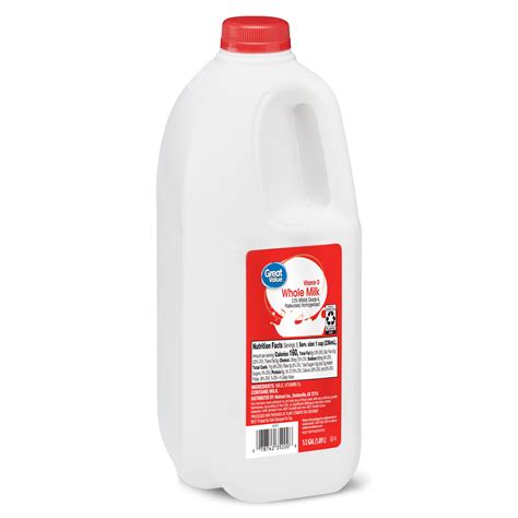 Great Value 3.5% Milk Fat Whole Milk, 64 Fl Oz - Walmart.com - Walmart.com