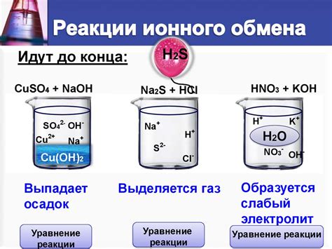 Какие реакции будут протекать до конца