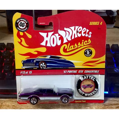 67 Pontiac Gto Convertible Hot Wheels Classics With Button And Redline